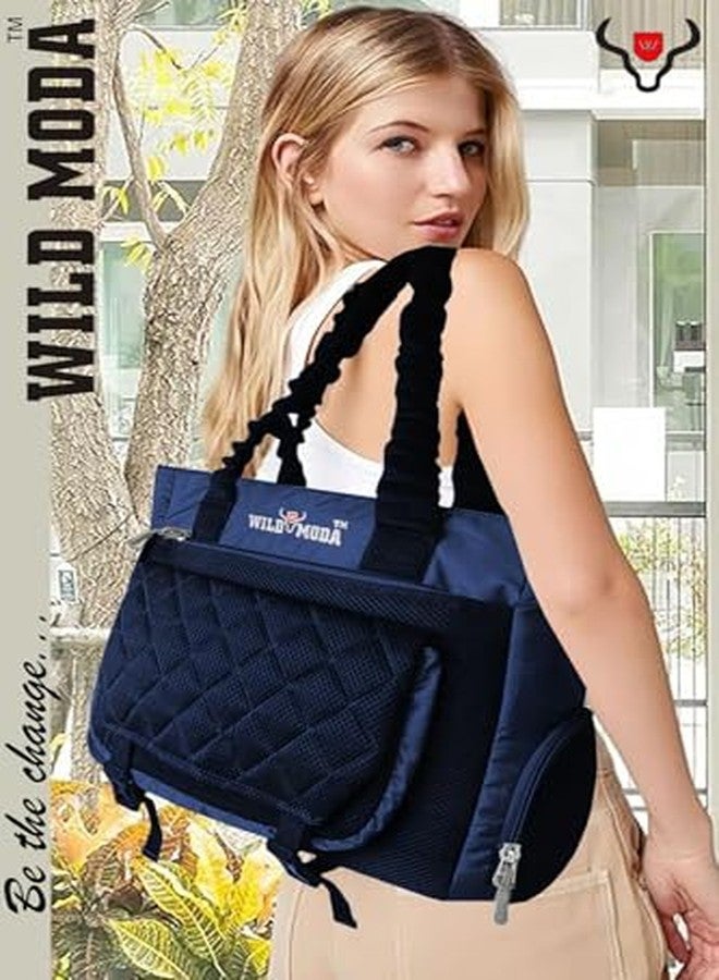WILD MODA Spacious & Stylish Shoulder Bag - Perfect for Work or Travel (Blue) - Image 4